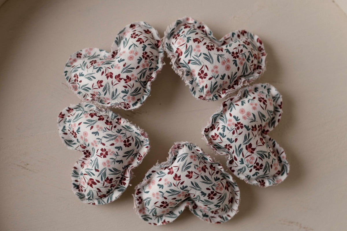 Eggplant Floral Pillow + Micro Heart