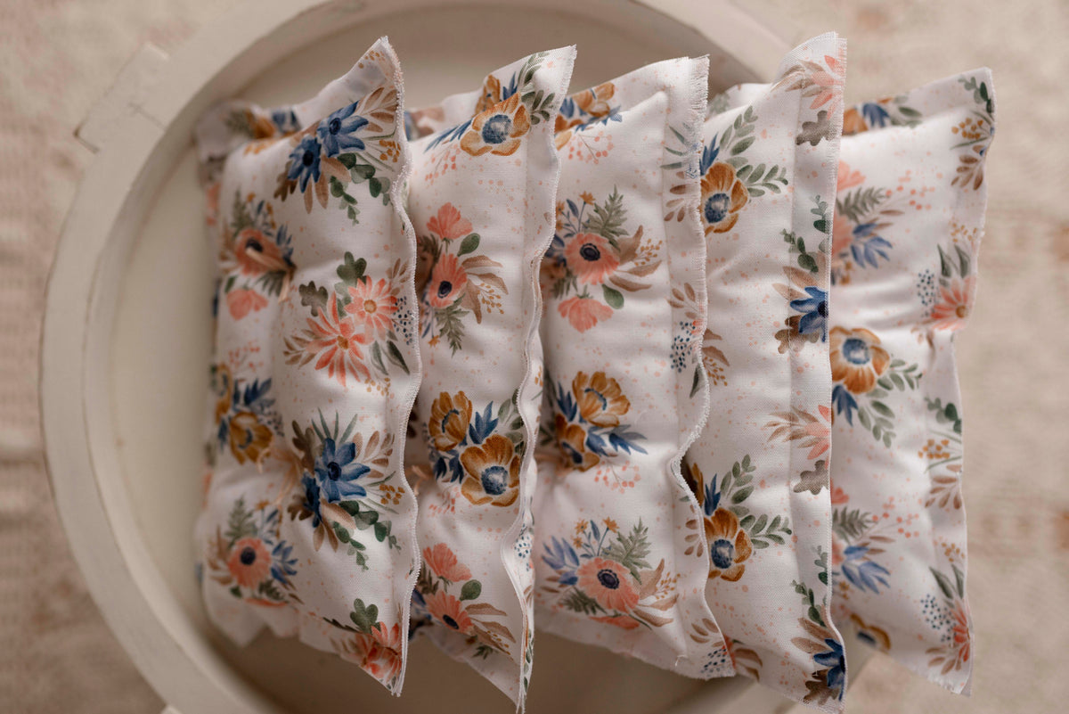 Peach Floral Pillow + Micro Heart