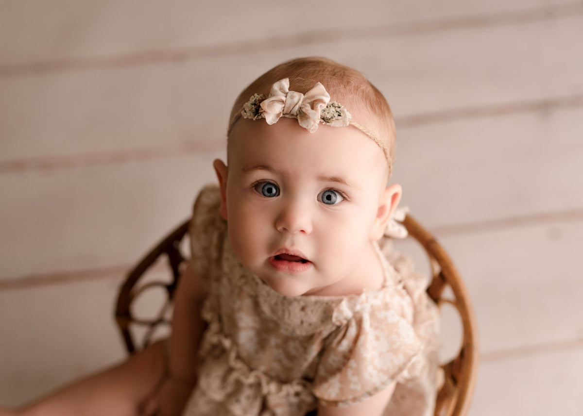 Blossom dress for baby photos by Olive & Lace