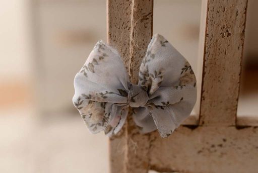 Dusty Blue Rose bow on a non-slip clip by Olive & Lace