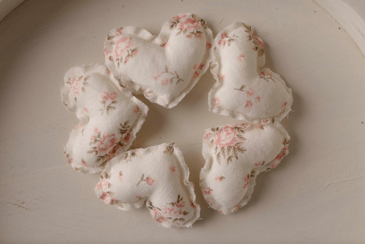 Cream Rose Pillow + Micro Heart