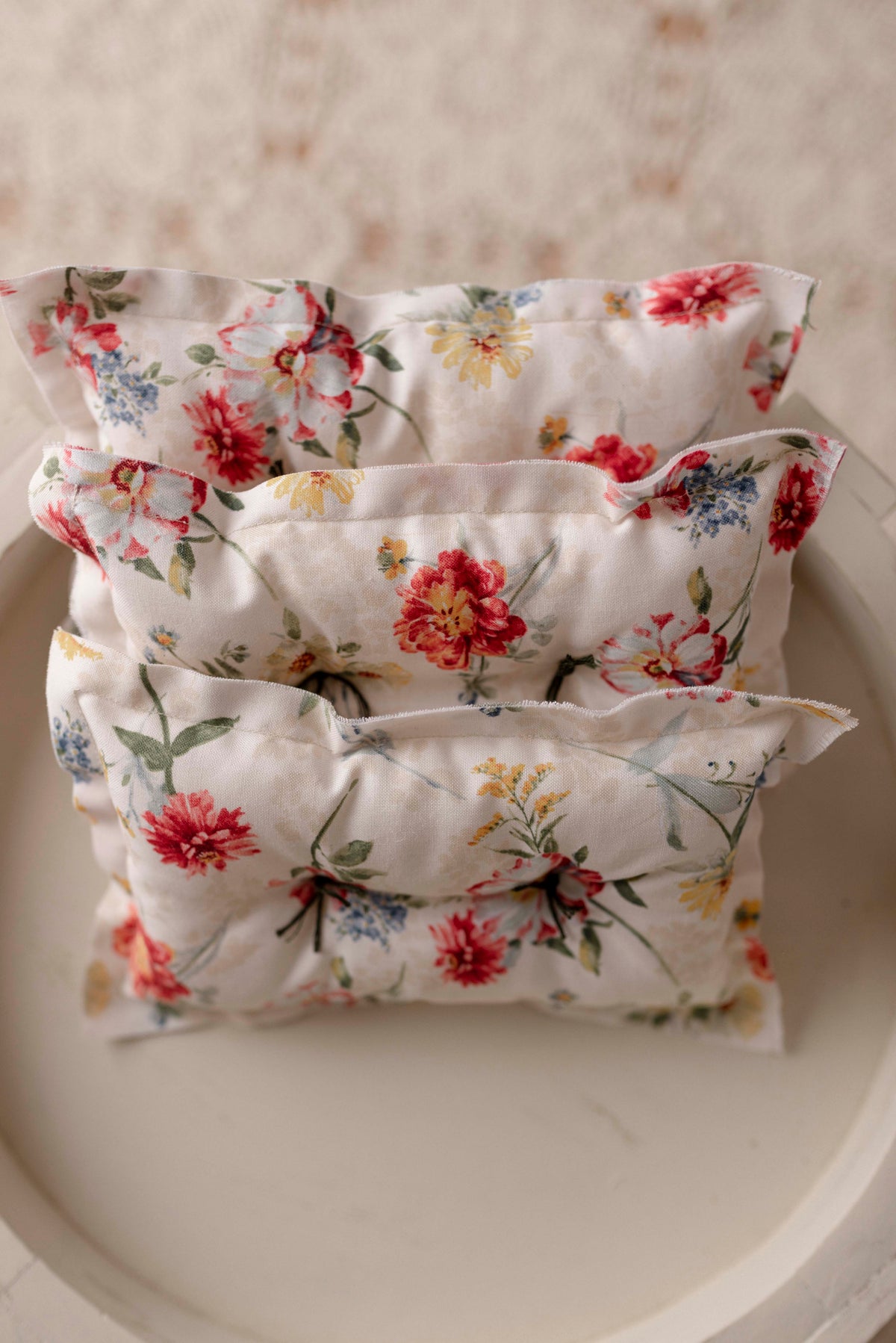 Ivory Wildflower Pillow + Micro Heart