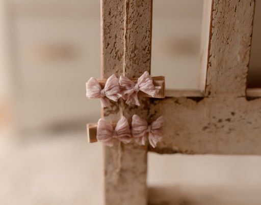 Lilac Mauve bows on non-slip clips by Olive & Lace
