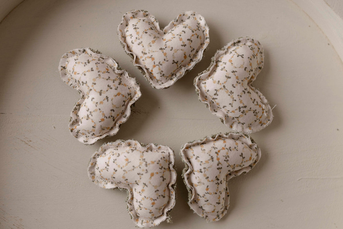 Organic Floral Pillow  + Micro Heart