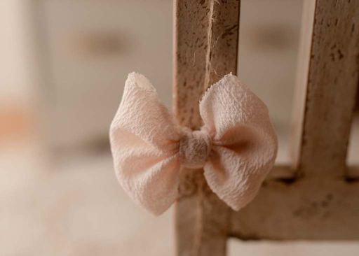 Pale Peach bow on a non-slip clip by Olive & Lace