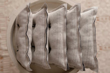 Load image into Gallery viewer, Gray Pin Stripe Pillow + Micro Heart
