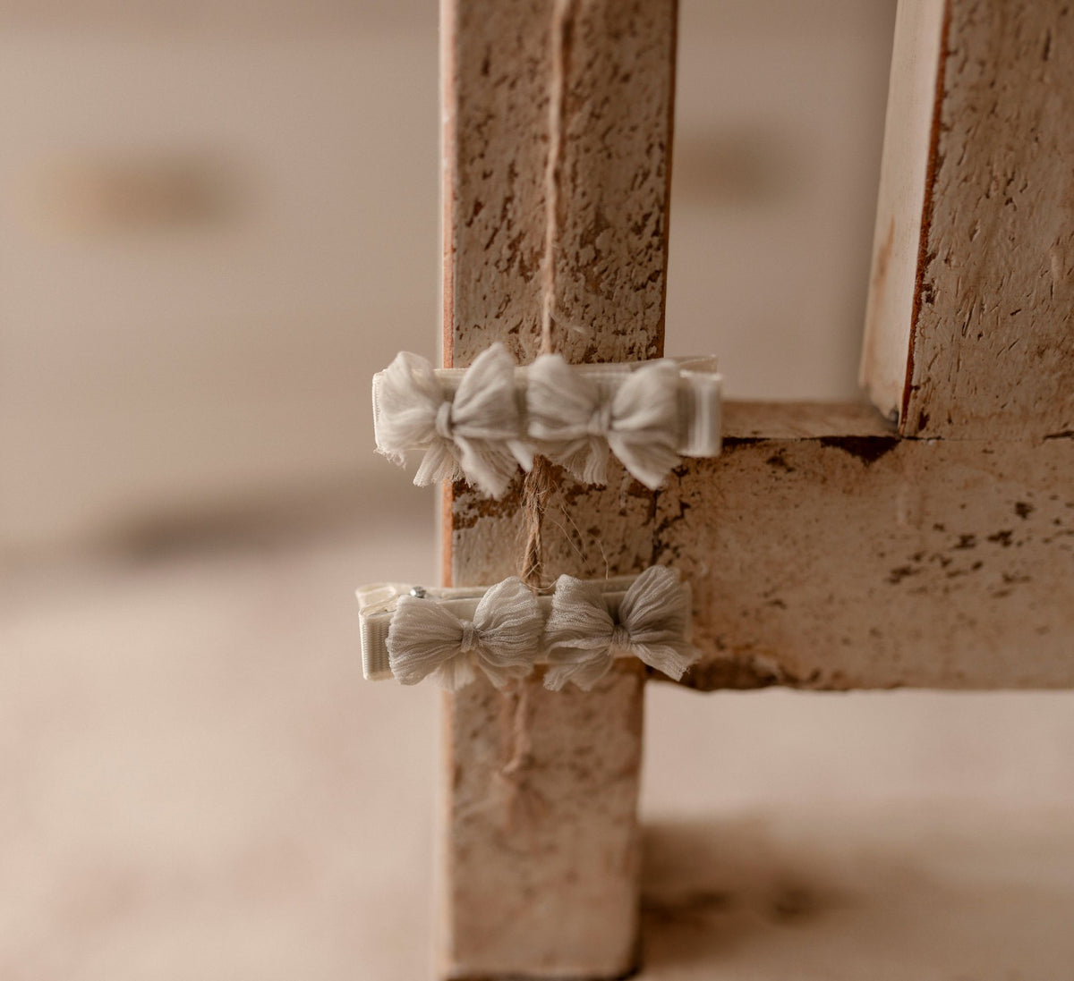 Sage bows on non-slip clips by Olive & Lace