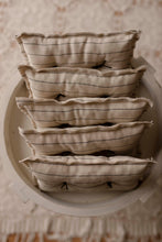 Load image into Gallery viewer, Tan Pin Stripe Pillow  + Micro Heart
