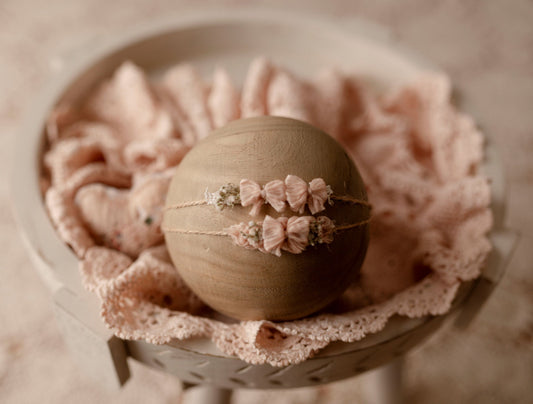 Vintage Peach collection with tiebacks and layer by Olive & Lace