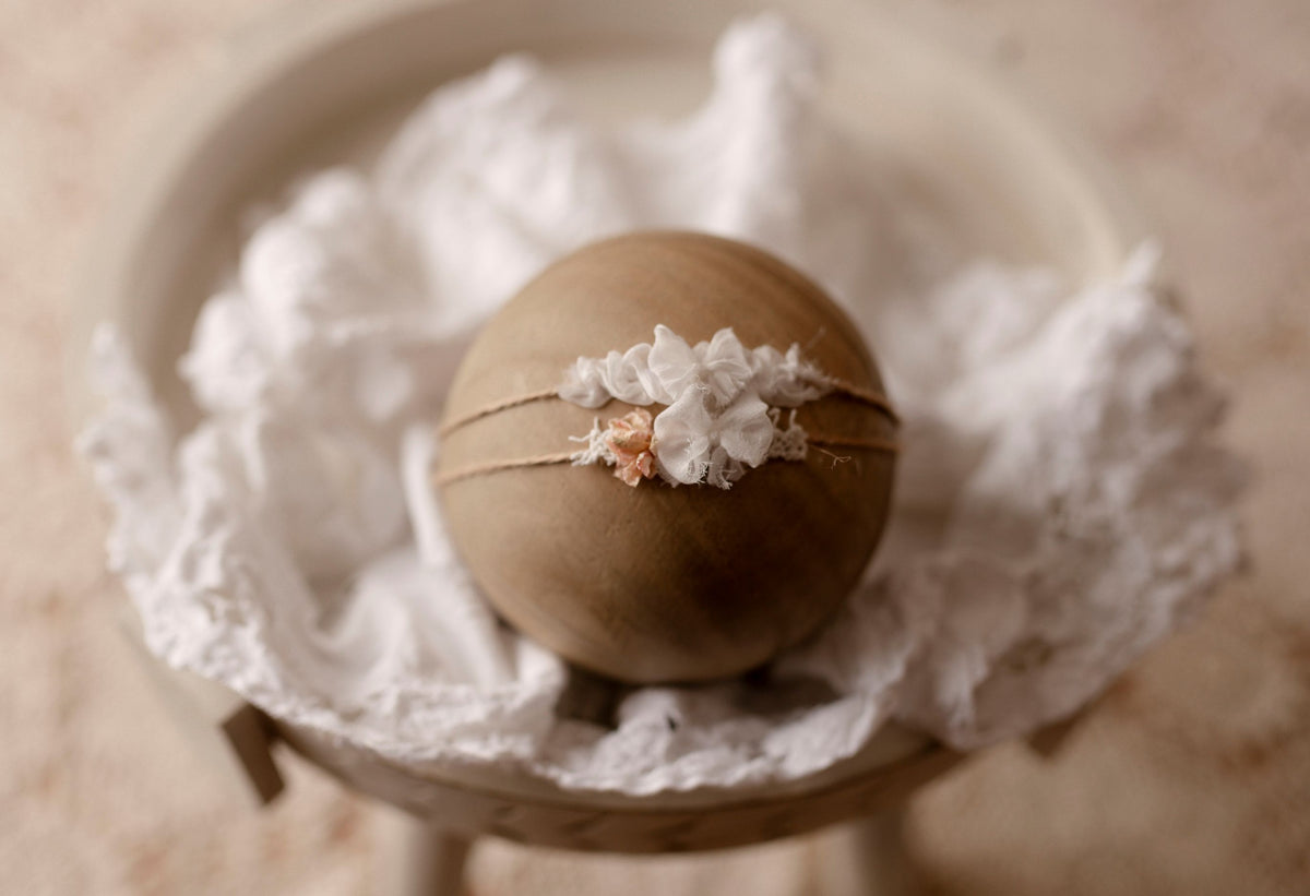 Pearl Petal collection with tiebacks and embroidered layer by Olive & Lace