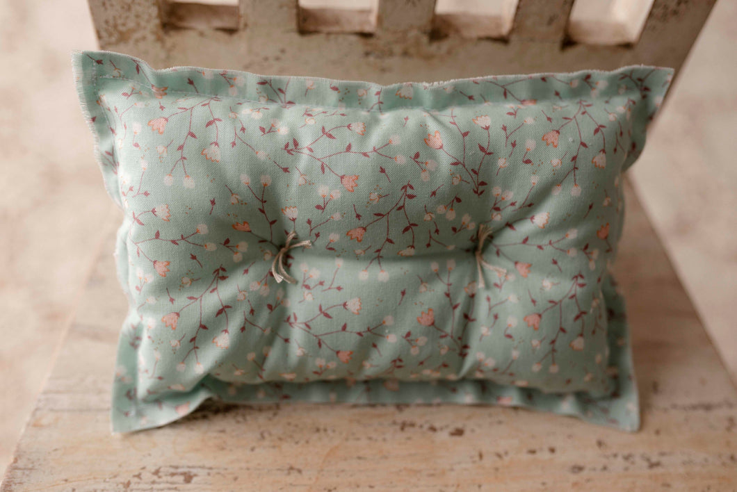 Mint Floral Pillow