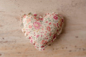 Pink Floral Cluster Mini Heart