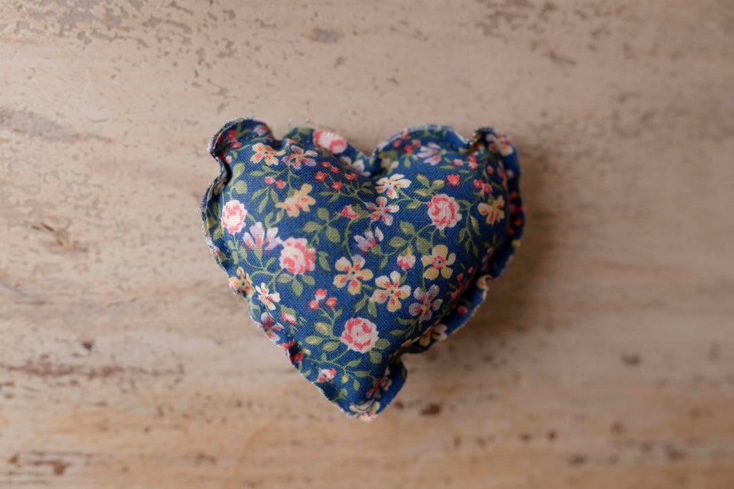 Royal Blue Floral Mini Heart