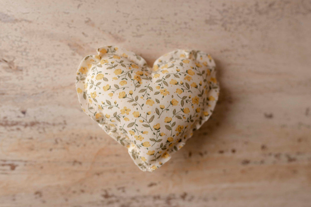Yellow Floral Mini Heart
